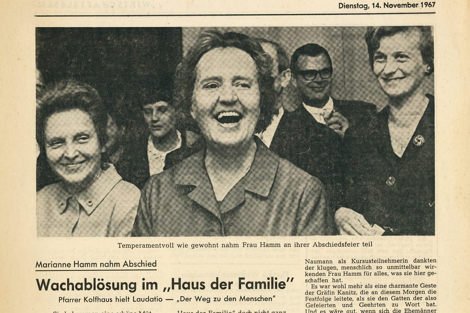 Abschied von Marianne Hamm von Sahr