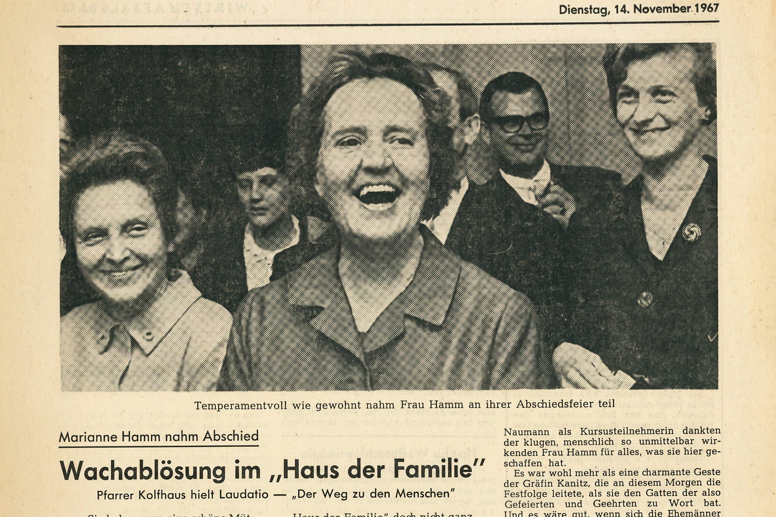 Abschied von Marianne Hamm von Sahr